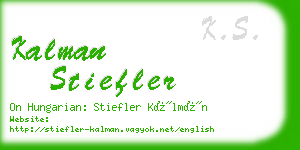 kalman stiefler business card